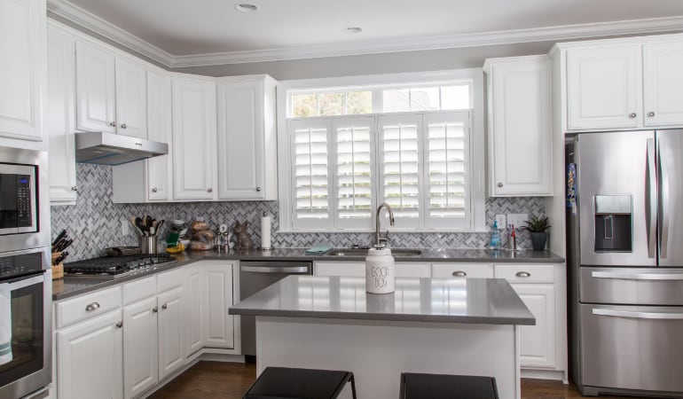 Polywood shutters in a Fort Myers gourmet kitchen.